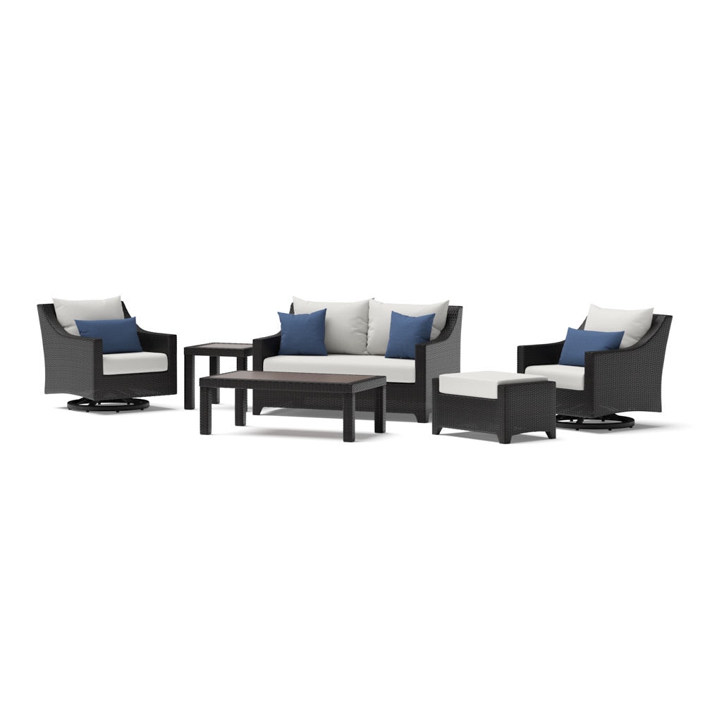 Deco™ 6 Piece Sunbrella® Outdoor Love & Motion Club Seating Set - Bliss Ink