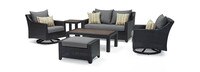 Deco™ 6 Piece Sunbrella® Outdoor Love & Motion Club Seating Set - Charcoal Gray