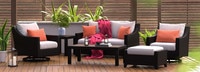 Deco™ 6 Piece Sunbrella® Outdoor Love & Motion Club Seating Set - Charcoal Gray