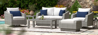 Cannes™ Deluxe 6 Piece Love & Motion Club Seating Set - Charcoal Gray