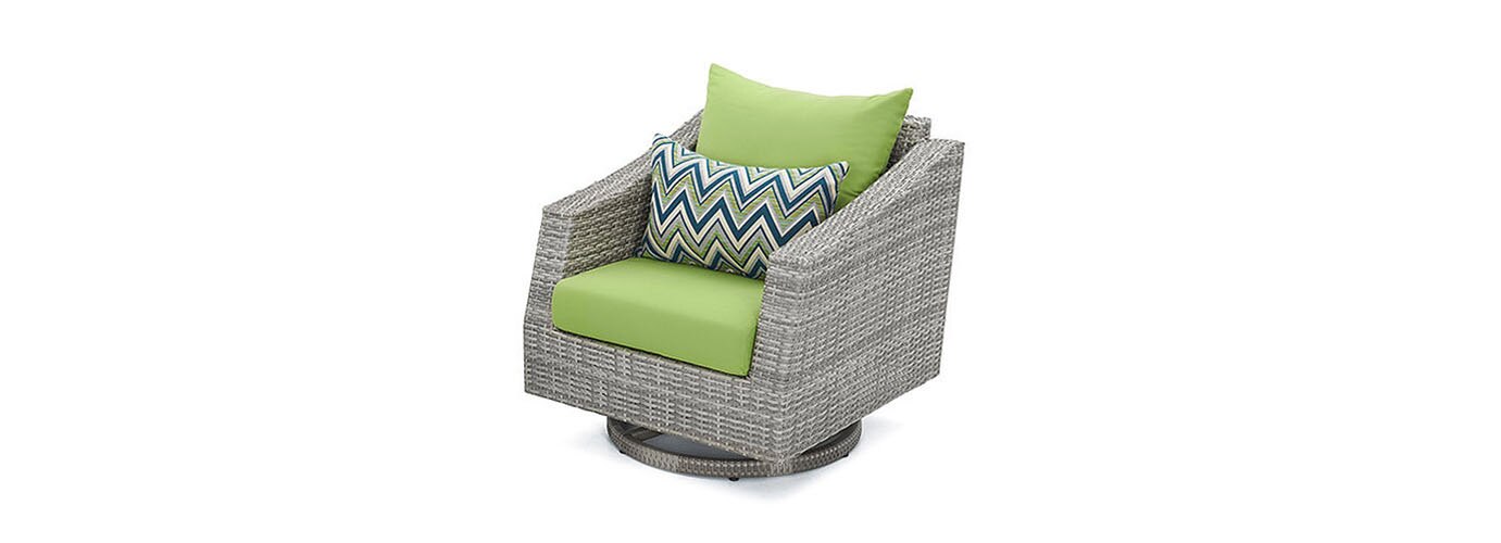 Cannes™ 6 Piece Sunbrella® Outdoor Love & Motion Club Seating Set - Ginkgo Green