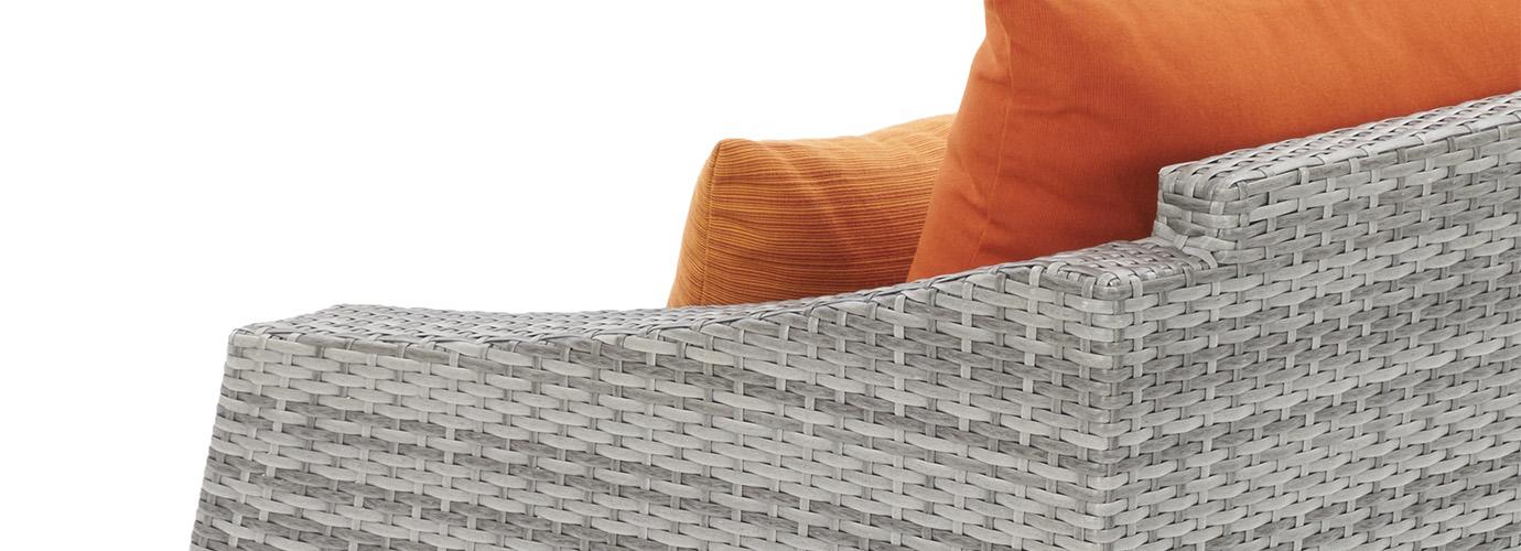 Cannes™ 6 Piece Sunbrella® Outdoor Love & Motion Club Seating Set - Tikka Orange