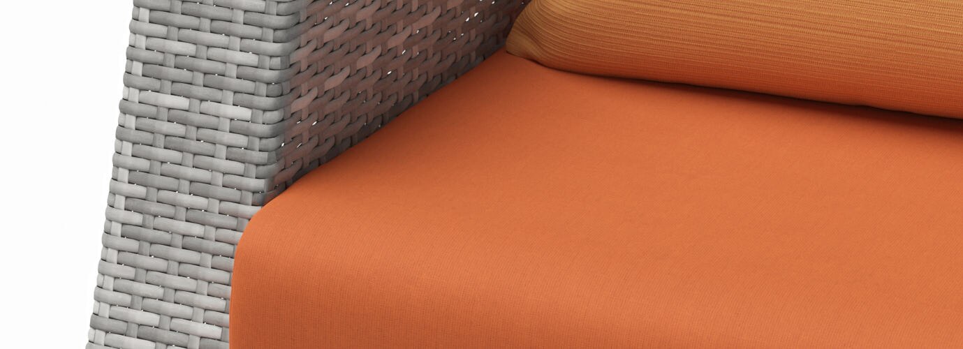 Cannes™ 6 Piece Sunbrella® Outdoor Love & Motion Club Seating Set - Tikka Orange