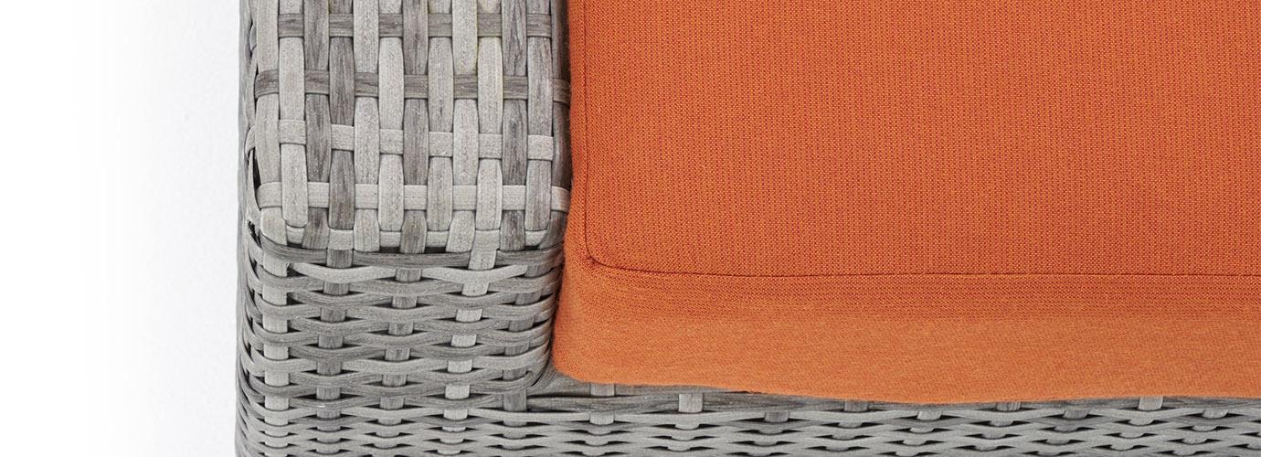 Cannes™ 6 Piece Sunbrella® Outdoor Love & Motion Club Seating Set - Tikka Orange