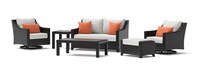 Deco™ 6 Piece Sunbrella® Outdoor Love & Motion Club Seating Set - Cast Coral