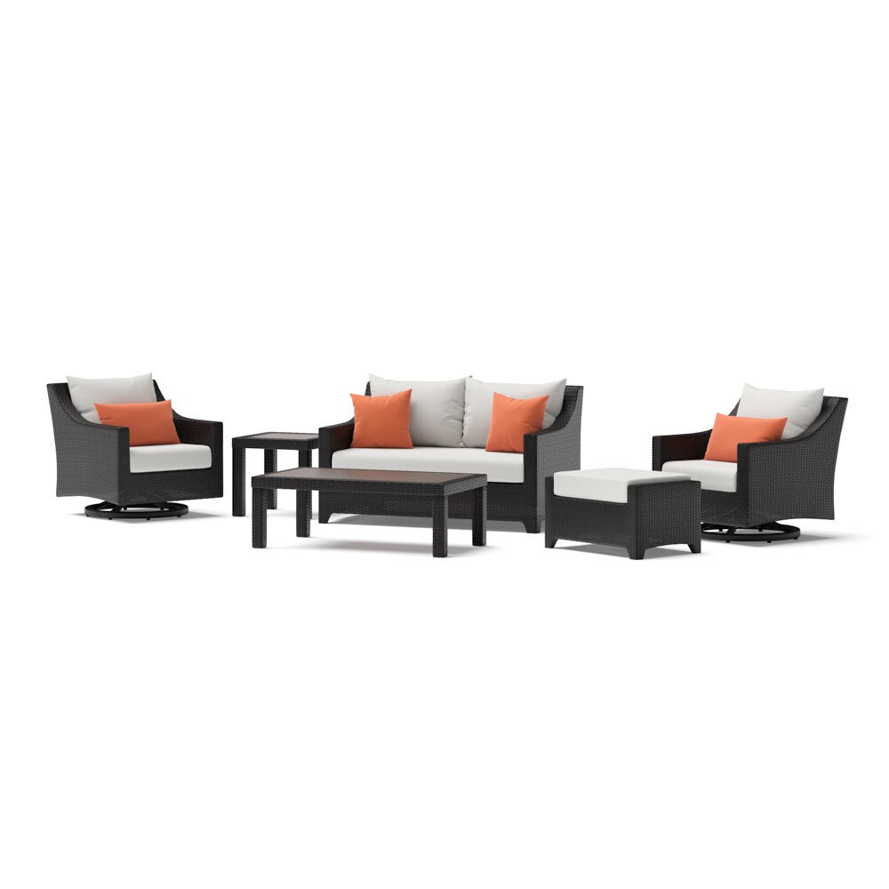 Deco™ 6 Piece Sunbrella® Outdoor Love & Motion Club Seating Set - Cast Coral