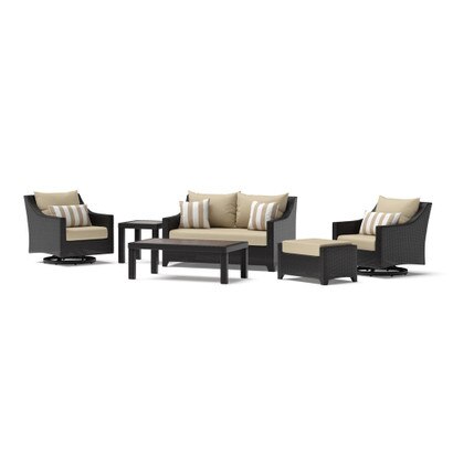 Deco™ 6 Piece Sunbrella® Outdoor Love & Motion Club Seating Set - Maxim Beige