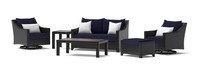 Deco™ 6 Piece Sunbrella® Outdoor Love & Motion Club Seating Set - Navy Blue