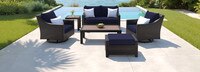 Deco™ 6 Piece Sunbrella® Outdoor Love & Motion Club Seating Set - Navy Blue
