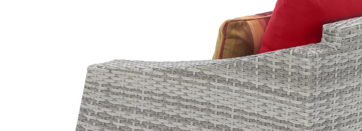 Cannes™ 6 Piece Sunbrella® Outdoor Love & Motion Club Seating Set - Sunset Red