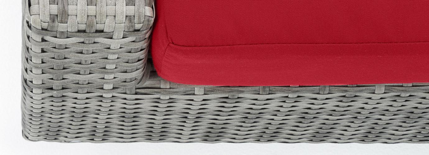 Cannes™ 6 Piece Sunbrella® Outdoor Love & Motion Club Seating Set - Sunset Red