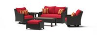 Deco™ 6 Piece Sunbrella® Outdoor Love & Motion Club Set - Sunset Red