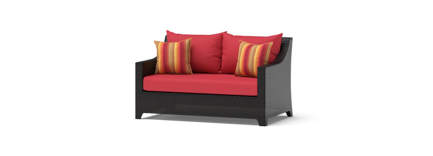 Deco™ 6 Piece Sunbrella® Outdoor Love & Motion Club Seating Set - Sunset Red