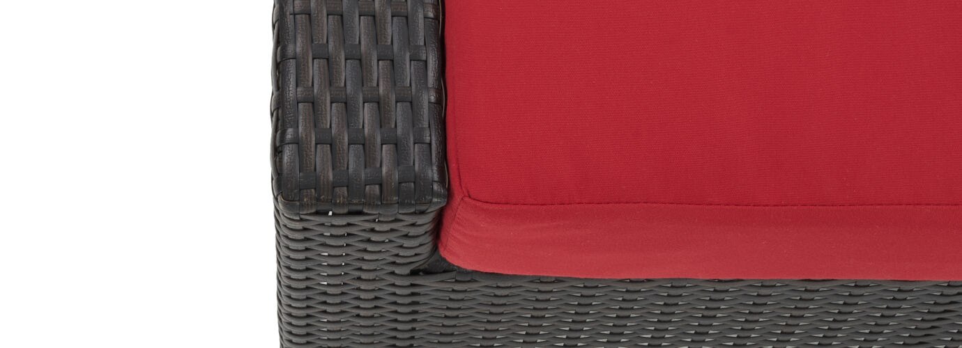 Deco™ 6 Piece Sunbrella® Outdoor Love & Motion Club Seating Set - Sunset Red