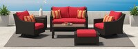 Deco™ 6 Piece Sunbrella® Outdoor Love & Motion Club Set - Sunset Red