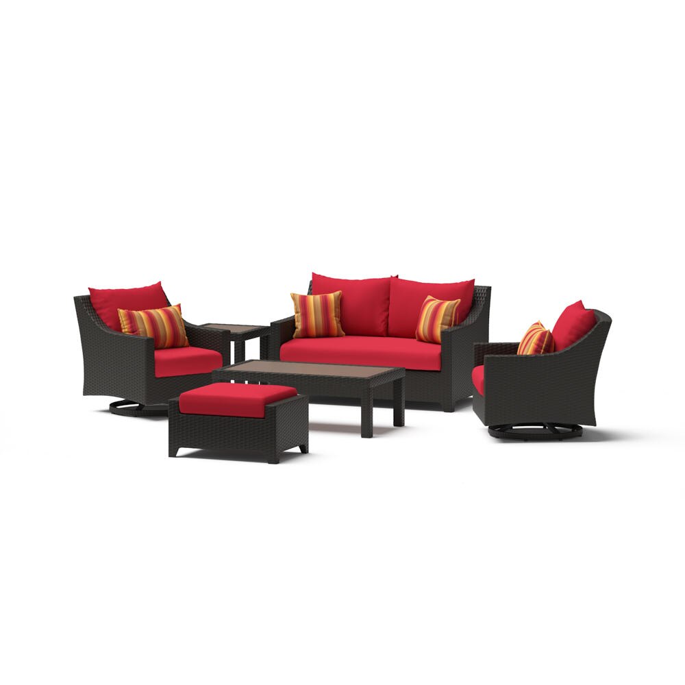 Deco™ 6 Piece Sunbrella® Outdoor Love & Motion Club Set - Sunset Red