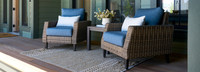 Portofino® Affinity 4 Piece Sunbrella® Outdoor Loveseat Group - Newport Blue