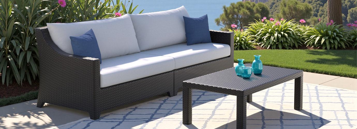 Deco™ 2 Piece 96in Sunbrella® Outdoor Sofa - Bliss Ink