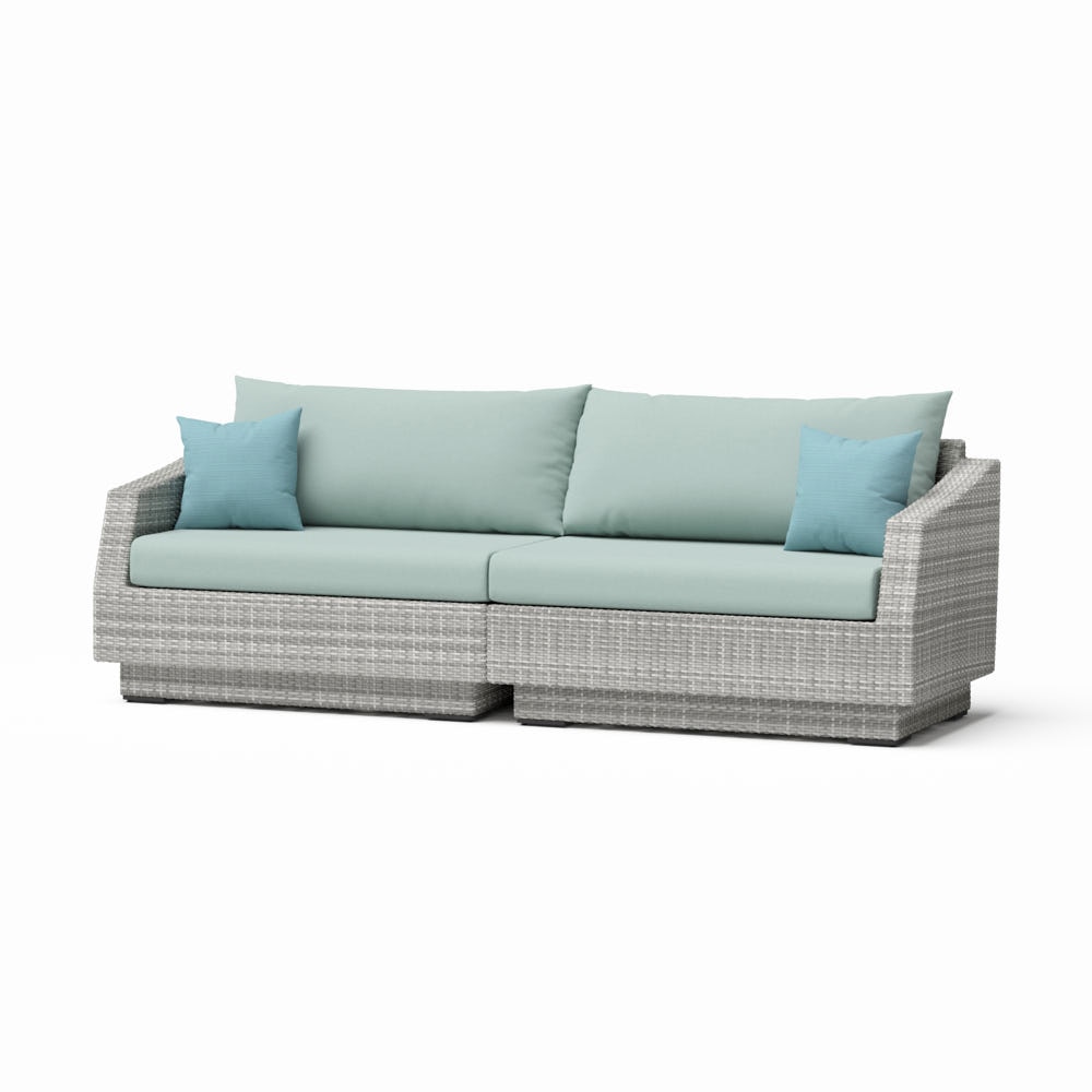 Cannes™ 2 Piece Sunbrella® Outdoor Sofa - Spa Blue