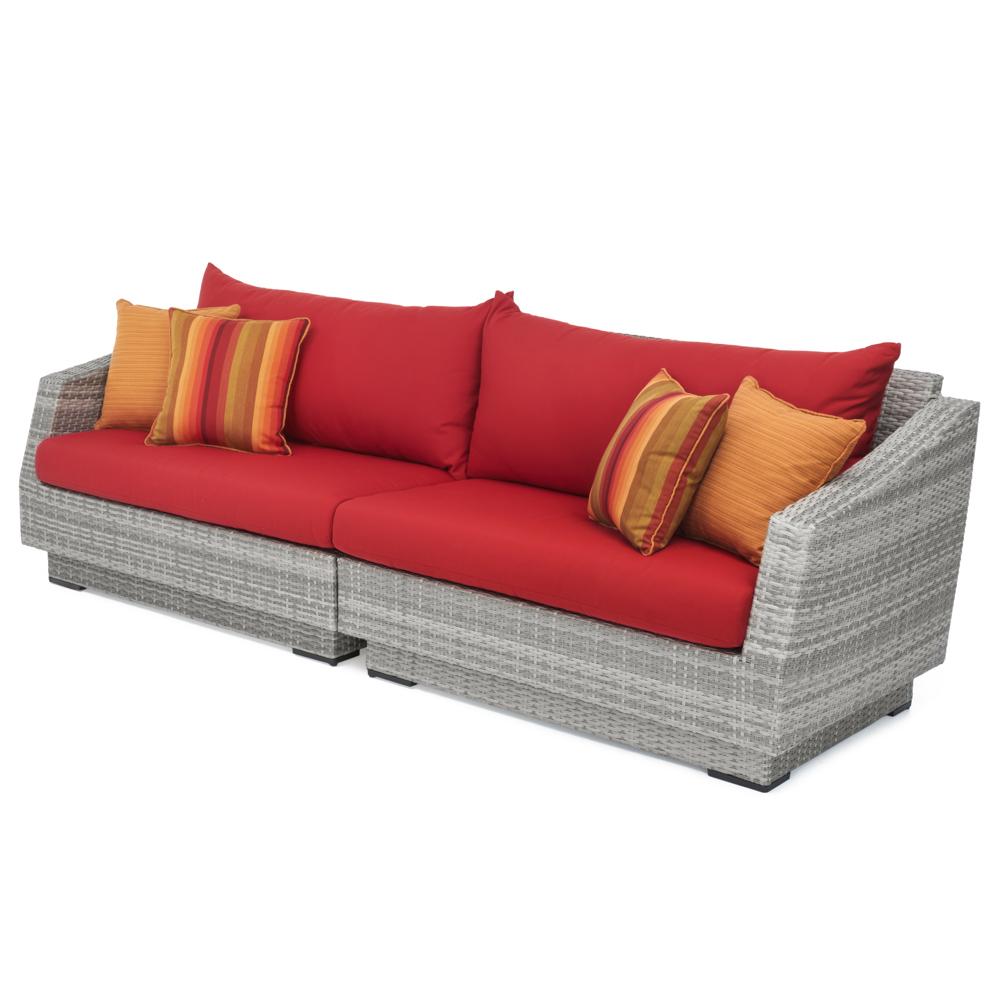 Cannes™ 2 Piece Sunbrella® Outdoor Sofa - Sunset Red