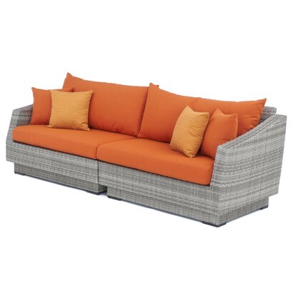 Cannes™ 2 Piece Sunbrella® Outdoor Sofa - Tikka Orange