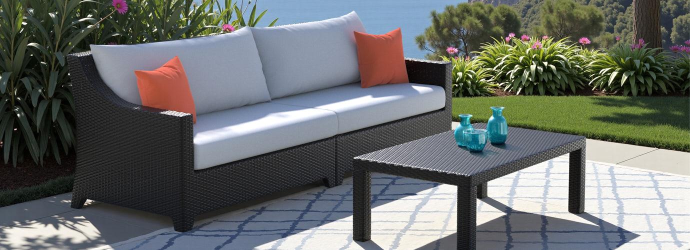 Deco™ 2 Piece 96in Sunbrella® Outdoor Sofa - Cast Coral