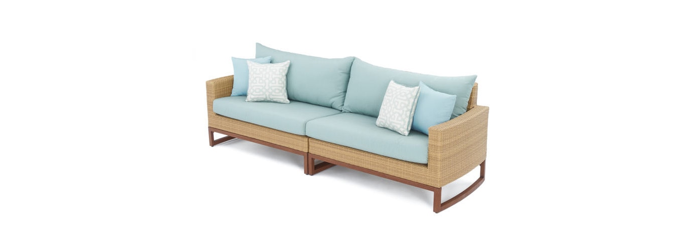 Mili™ 96in Sunbrella® Outdoor Sofa - Spa Blue