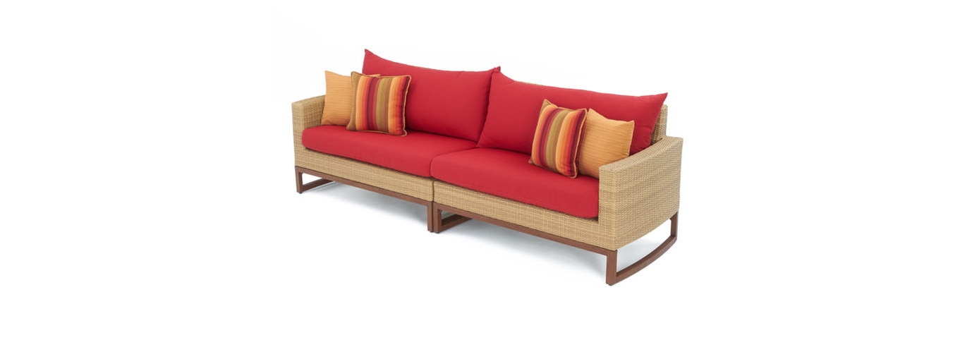 Mili™ 96in Sofa - Sunset Red