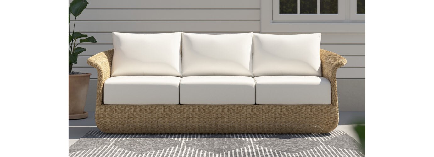 RST Brands Sedona Resin Wicker Patio Sofa - Thumbnail 3