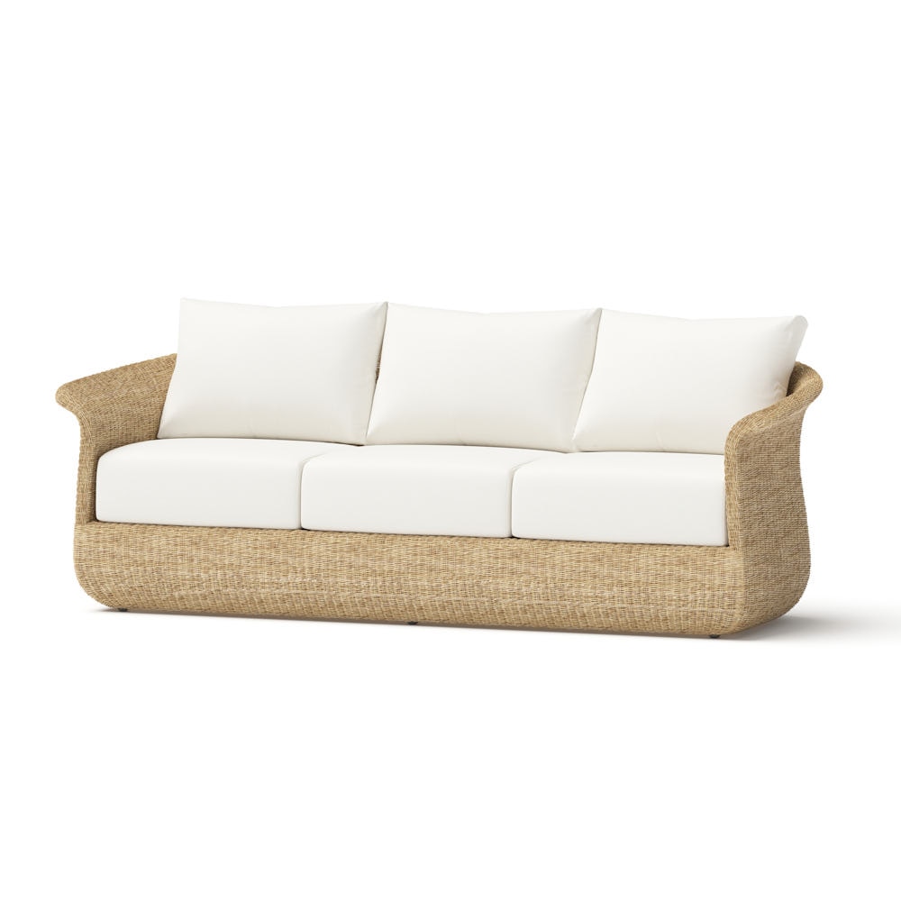 Sedona Resin Wicker 89in Outdoor Patio Sofa - Linen White