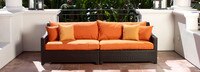 Deco™ 2 Piece 96in Sunbrella® Outdoor Sofa - Tikka Orange