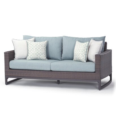 Milea™ 76in Sunbrella® Outdoor Sofa - Mist Blue