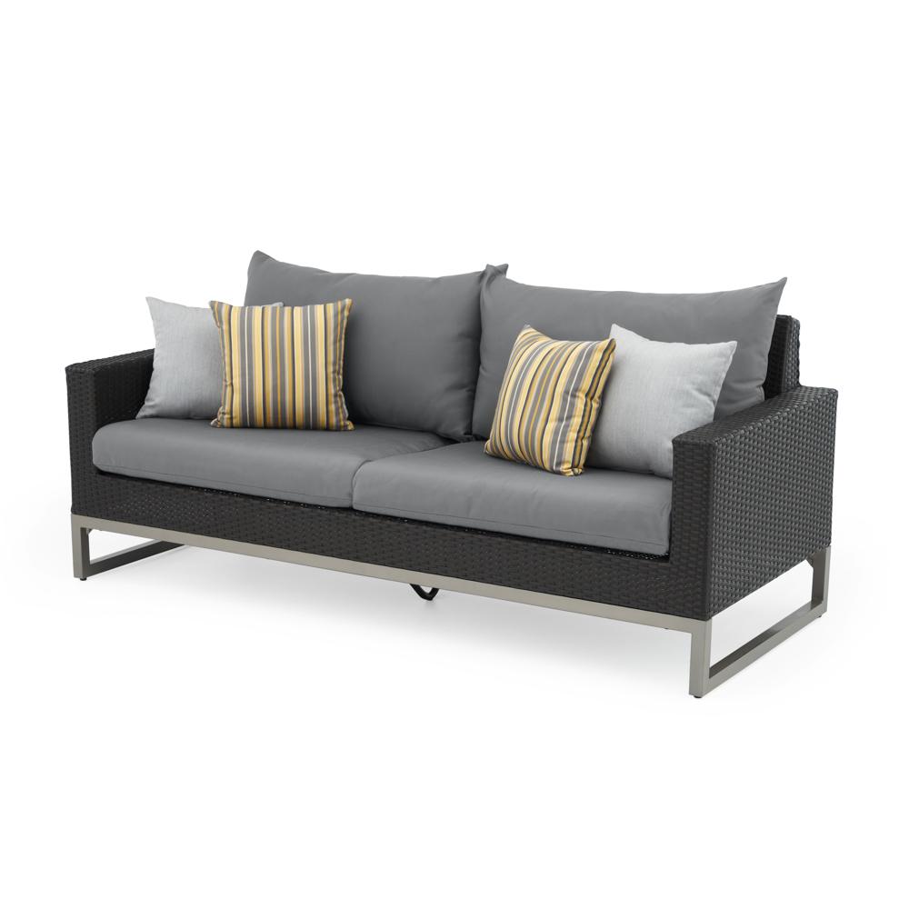 Milo™ Espresso 78in Sunbrella® Outdoor Sofa - Charcoal Gray