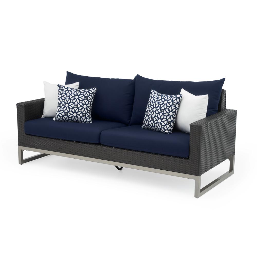 Milo™ Espresso 78in Sunbrella® Outdoor Sofa - Navy Blue