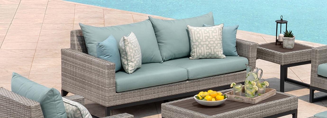 Milo 78in Sunbrella Outdoor Sofa - Thumbnail 2