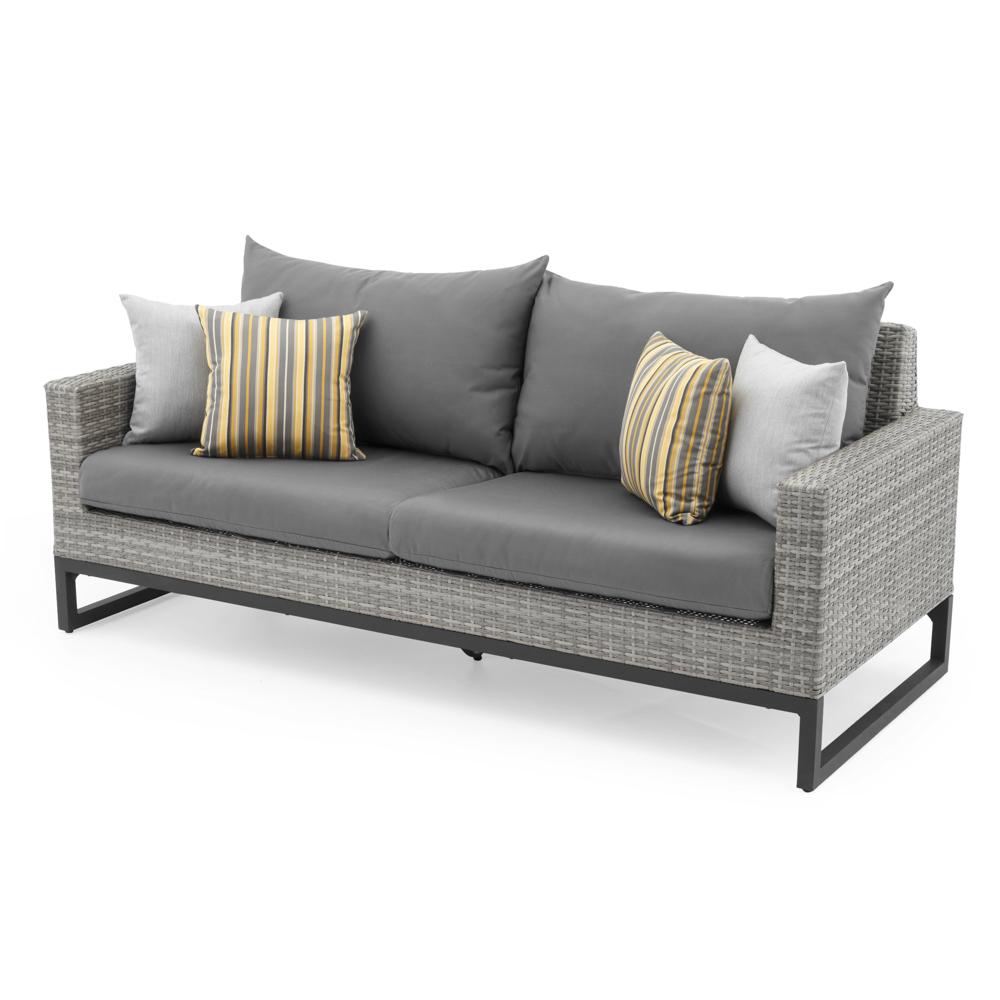 Milo™ Gray 78in Sunbrella® Outdoor Sofa - Charcoal Gray