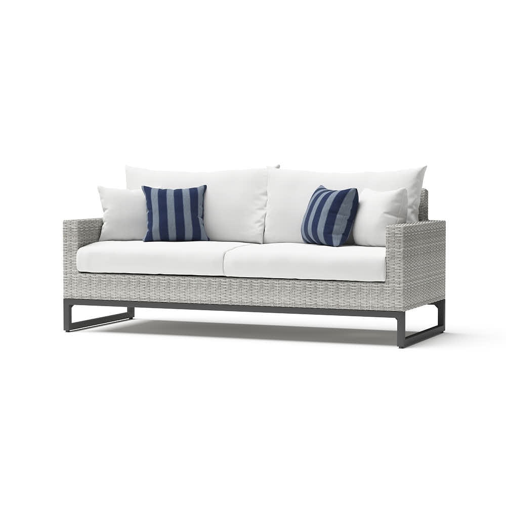 Milo™ Gray 78in Sunbrella® Outdoor Sofa - Centered Ink