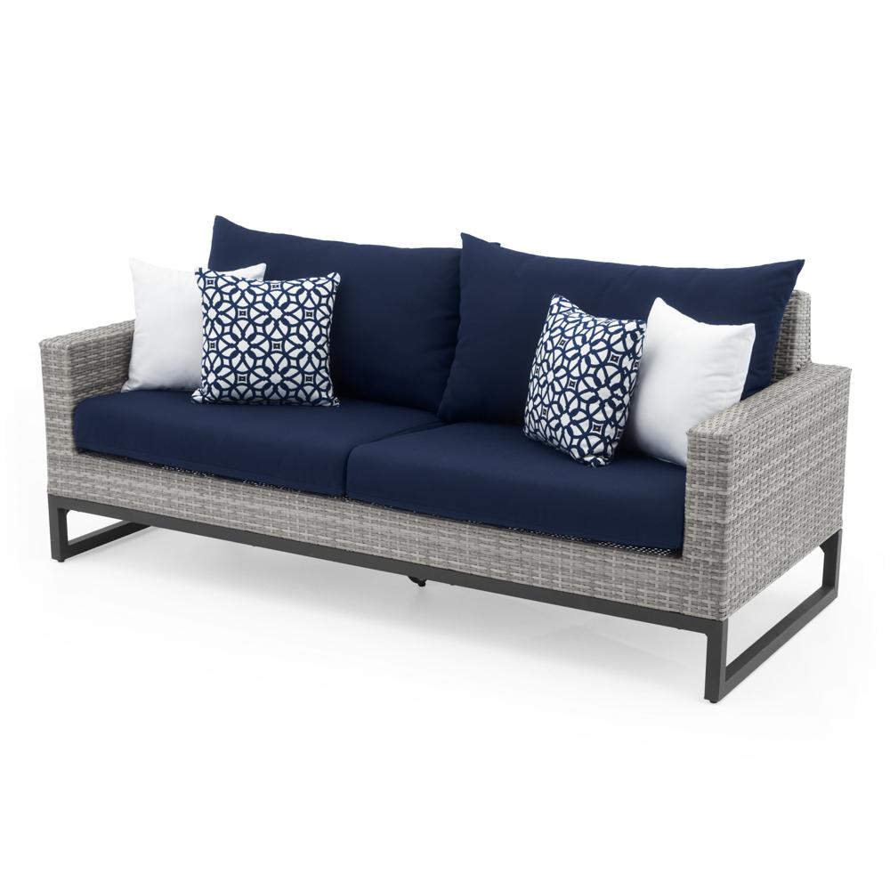 Milo™ Gray 78in Sunbrella® Outdoor Sofa - Navy Blue