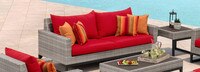 Milo™ Gray 78in Sofa - Sunset Red