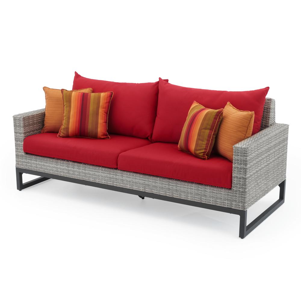 Milo™ Gray 78in Sofa - Sunset Red
