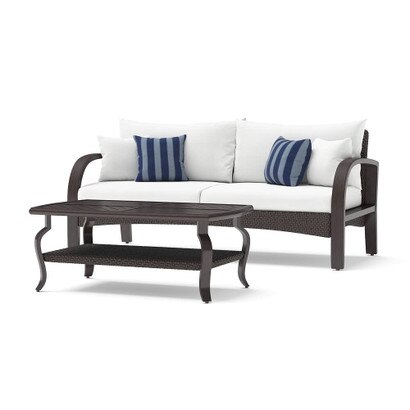 Barcelo™ Outdoor Patio Sofa & Coffee Table - Centered Ink