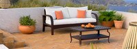 Barcelo™ Outdoor Patio Sofa & Coffee Table - Cast Coral