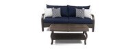Barcelo™ Outdoor Patio Sofa & Coffee Table - Navy Blue