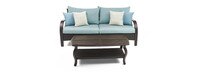 Barcelo™ Outdoor Patio Sofa & Coffee Table - Spa Blue