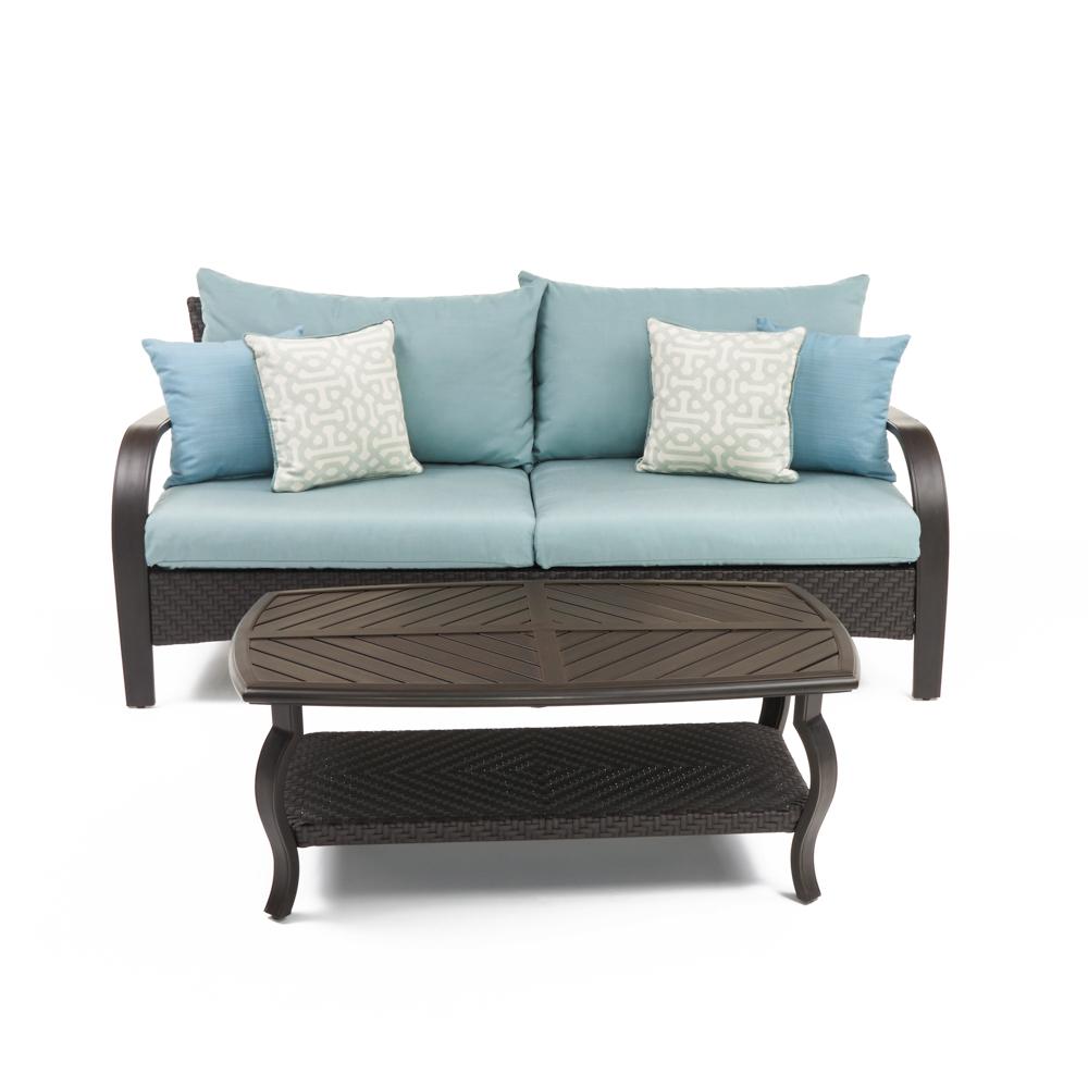 Barcelo™ Sunbrella® Outdoor Sofa & Coffee Table - Spa Blue