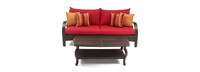 Barcelo™ Sunbrella® Outdoor Sofa & Coffee Table - Sunset Red