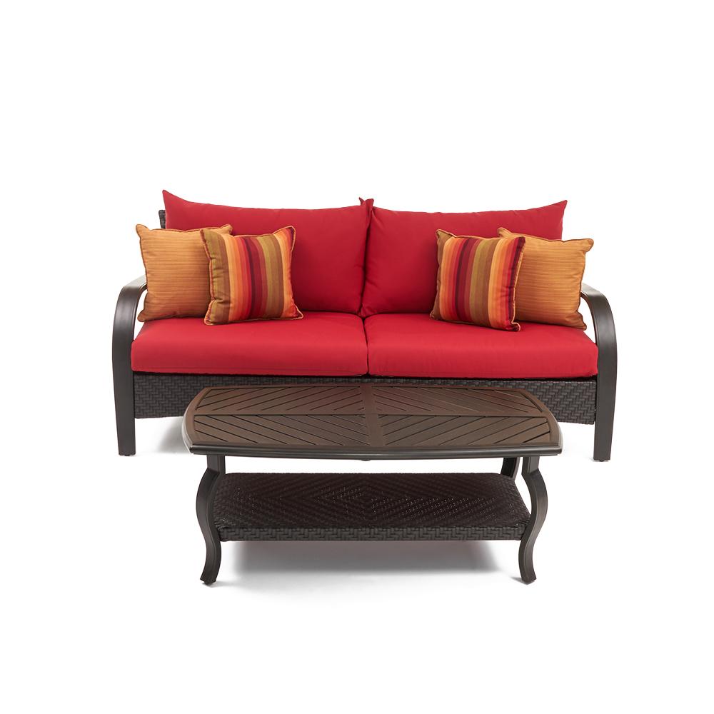 Barcelo™ Sunbrella® Outdoor Sofa & Coffee Table - Sunset Red