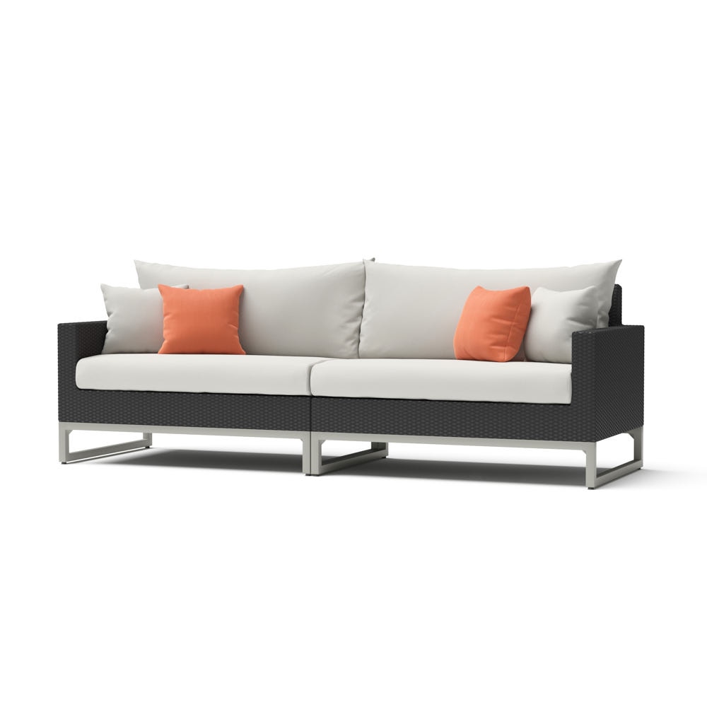 Milo™ Espresso 96in Sunbrella Outdoor Sofa - Cast Coral
