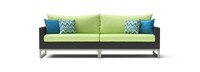 Milo™ Espresso 96in Sunbrella Outdoor Sofa - Ginkgo Green