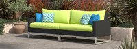 Milo™ Espresso 96in Sunbrella Outdoor Sofa - Ginkgo Green